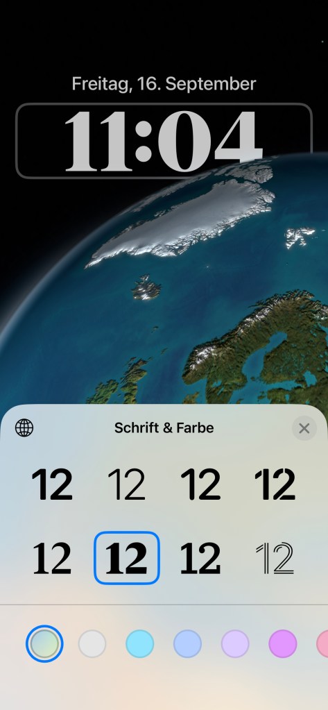 Design für Datum und Uhrzeit festlegen