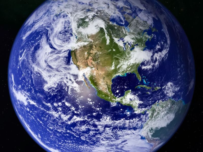Foto der Erde vom Weltraum aus.