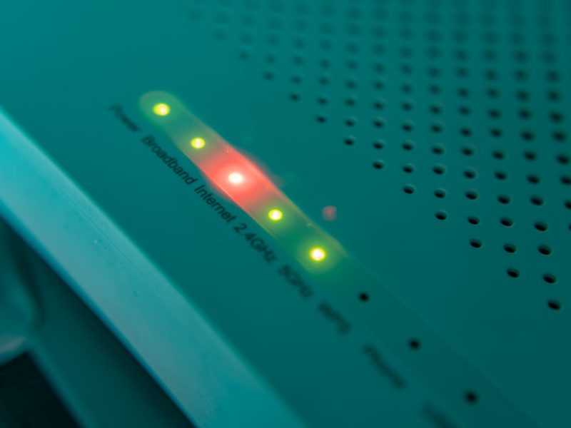 Router mit rotem Licht