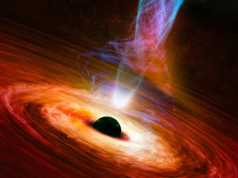 Schwarzes Loch sendet Jet aus