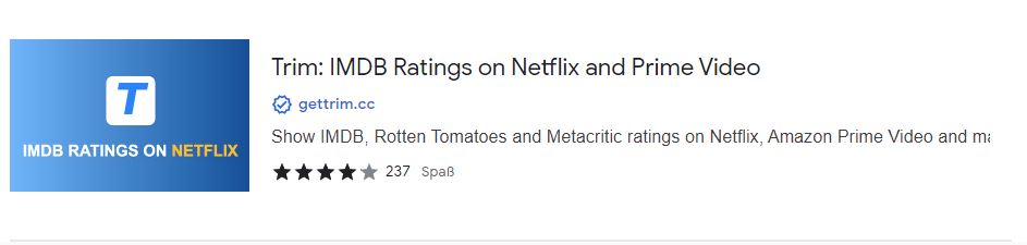 "Trim" im Chrome Web Store