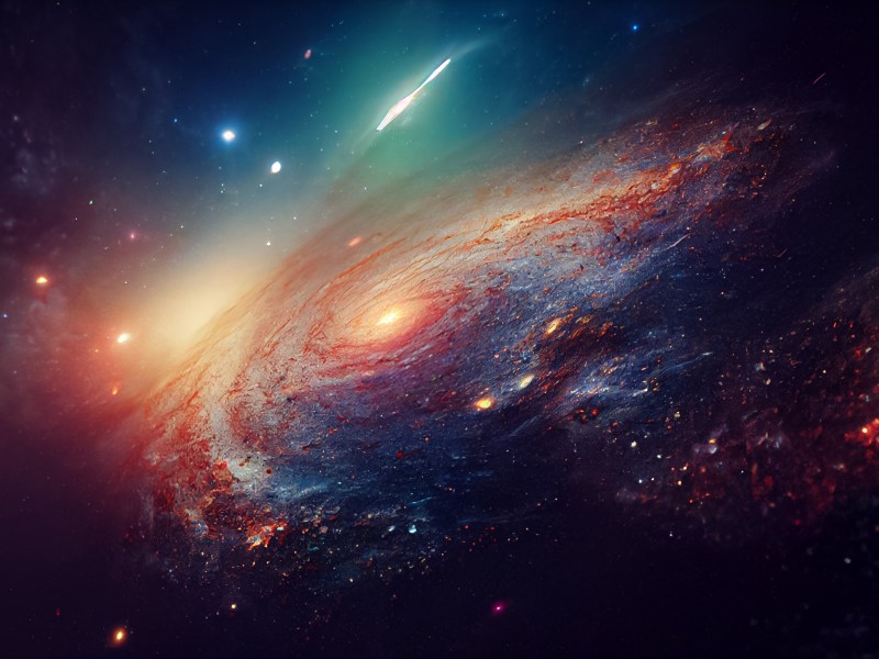 Nebula Milkyway and galaxies in space 3D