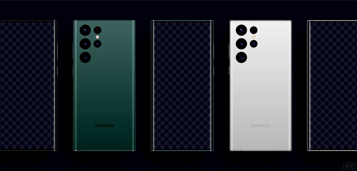 Mehrere Exemplare des Samsung Galaxy S22 Ultra.