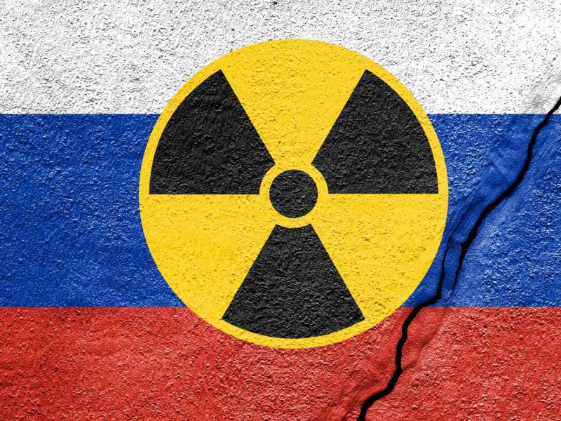 Atomwaffenzeichen aus Flagge von Russland