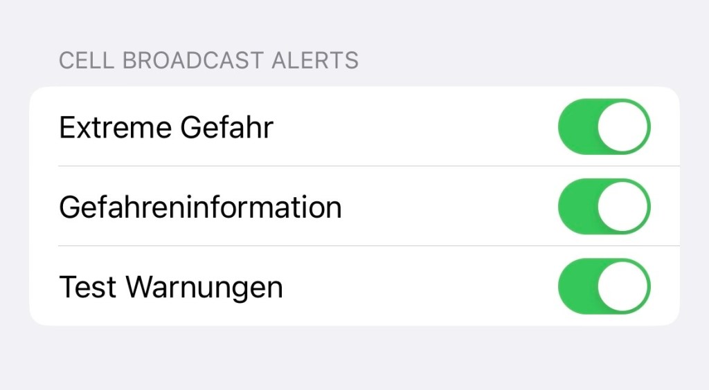 Screenshot Cell Broadcast Alerts iPhone 13 pro