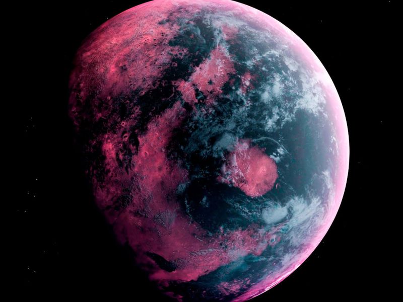 Grafische Darstellung eines Exoplaneten.