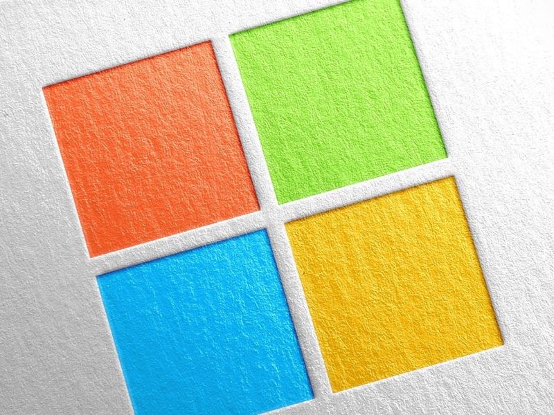 Microsoft Windows-Logo auf Papier.