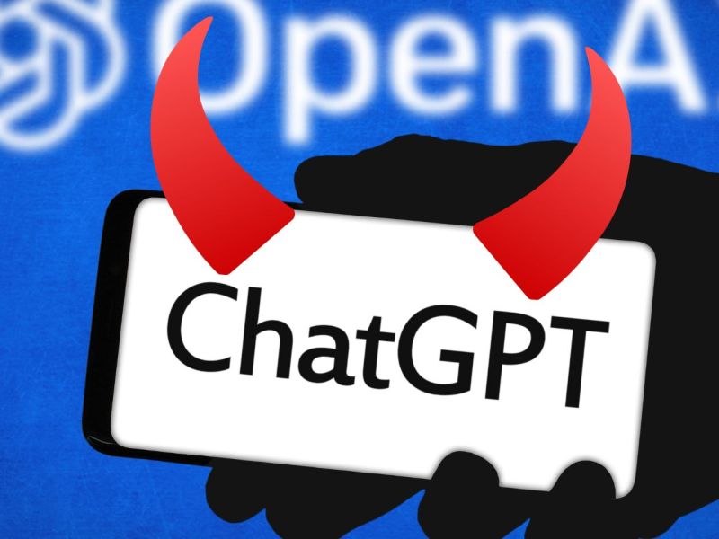 ChatGPT Logo und Teufelshörner