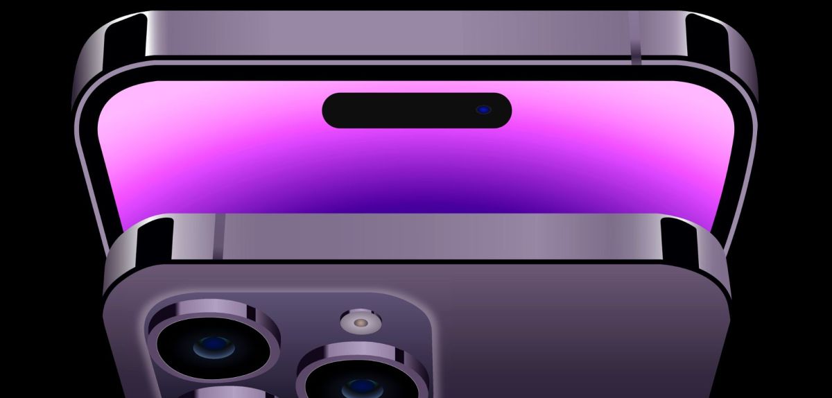 Grafische Darstellung von zwei iPhone 14-Exemplaren.