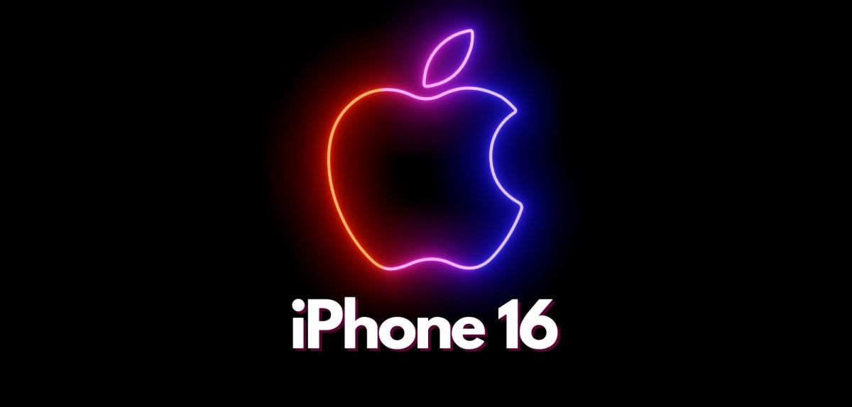 Apple Logo und iPhone 16 Schriftzug