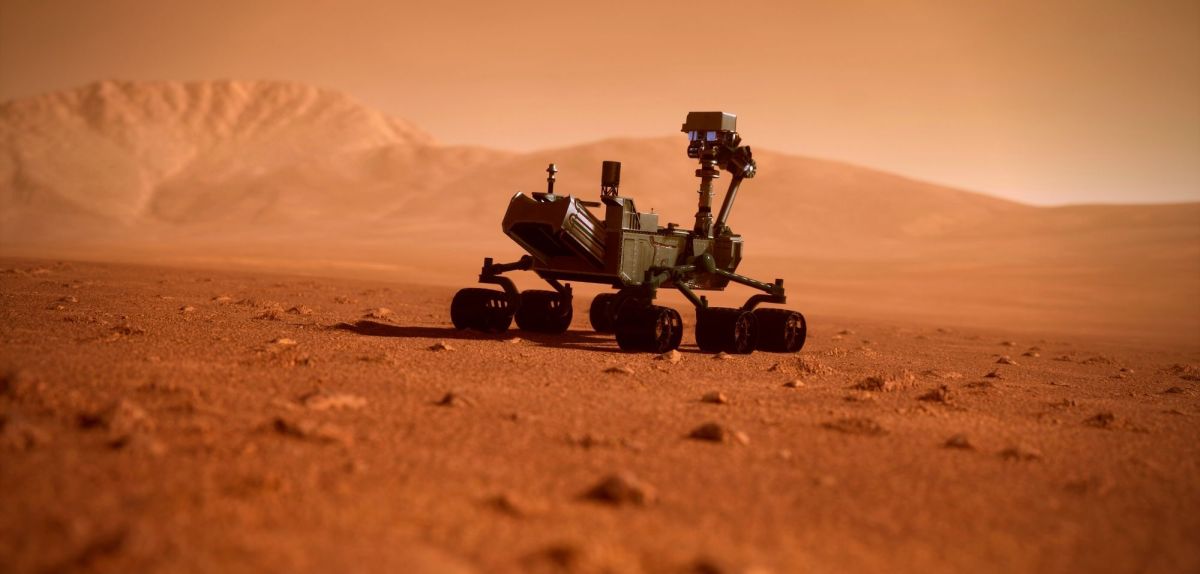 Darstellung des Mars-Rovers Curiosity.