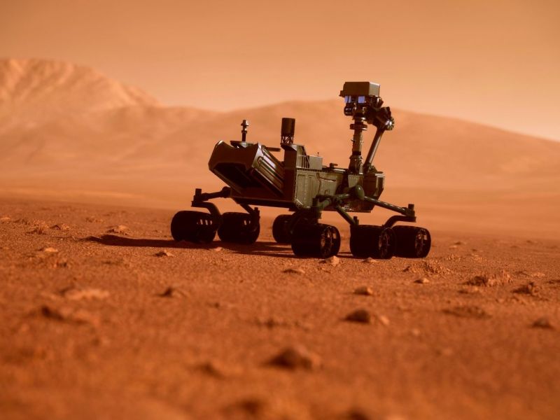 Darstellung des Mars-Rovers Curiosity.