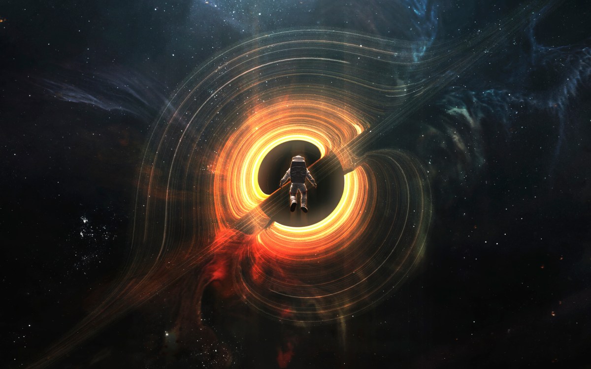 Schwarzes Loch vor Astronaut