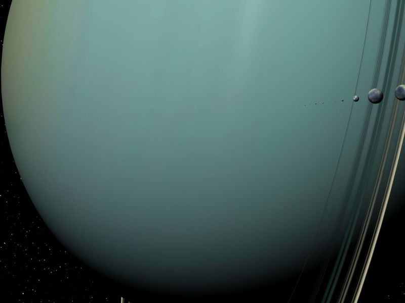 Planet Uranus mit einigen seiner Monde