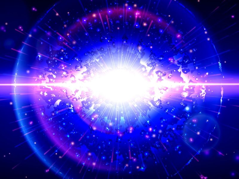 Grafische Darstellung einer Supernova im Weltall.