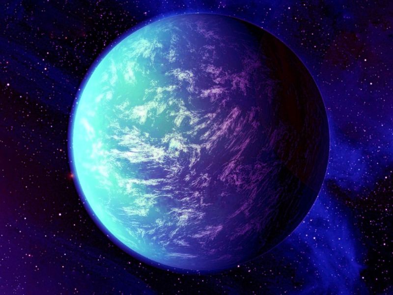 Ein Exoplanet im Weltraum.