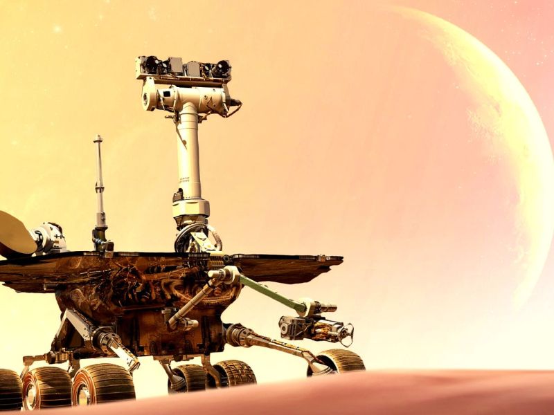 Grafische Darstellung des Mars-Rovers.