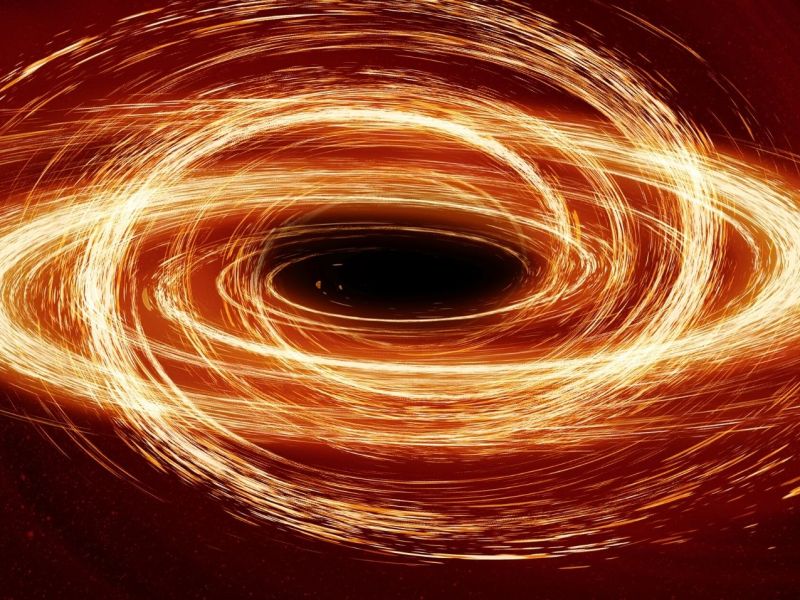 Grafische Darstellung eines Schwarzen Lochs.