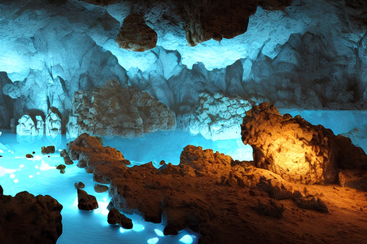 Wasser in einer Grotte