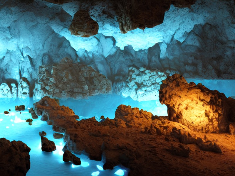 Wasser in einer Grotte