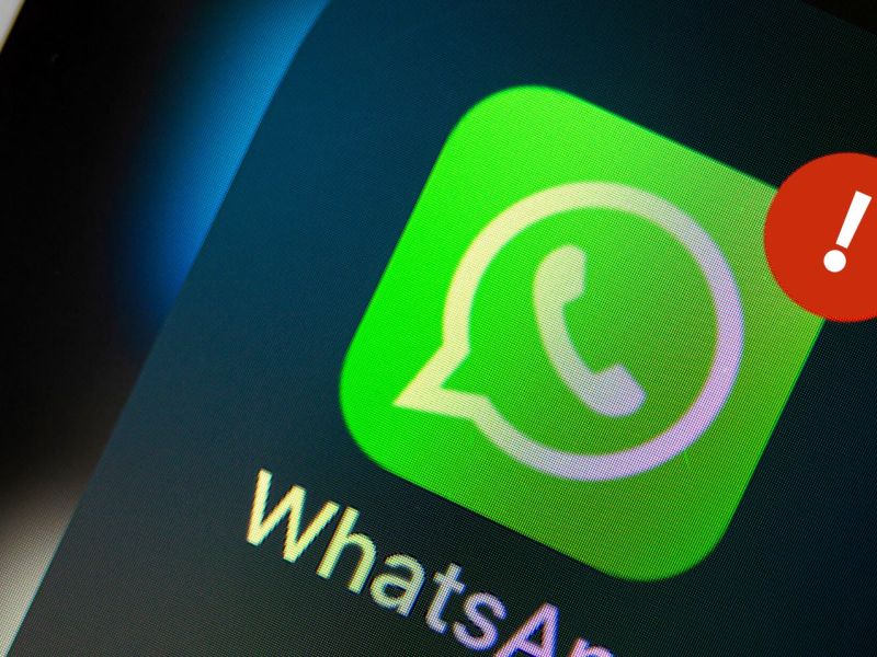 WhatsApp Symbol mit Ausrufezeichen