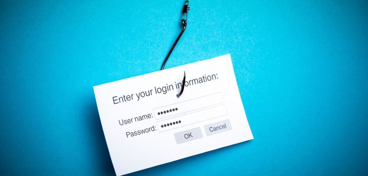 Phishing-Symbolbild: Login-Daten hängen an einem Haken.