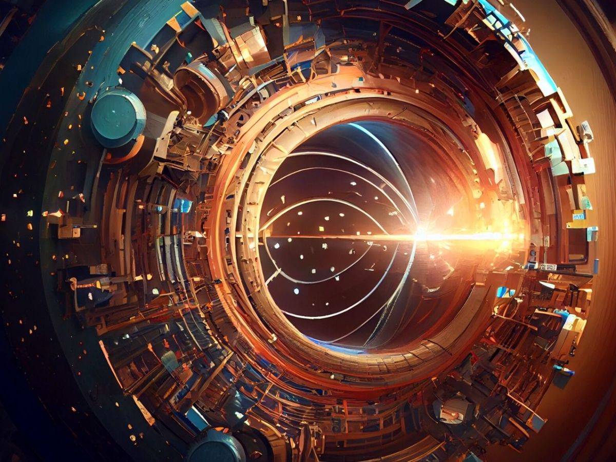KI-Bild des Teilchenbeschleuniger des CERN.