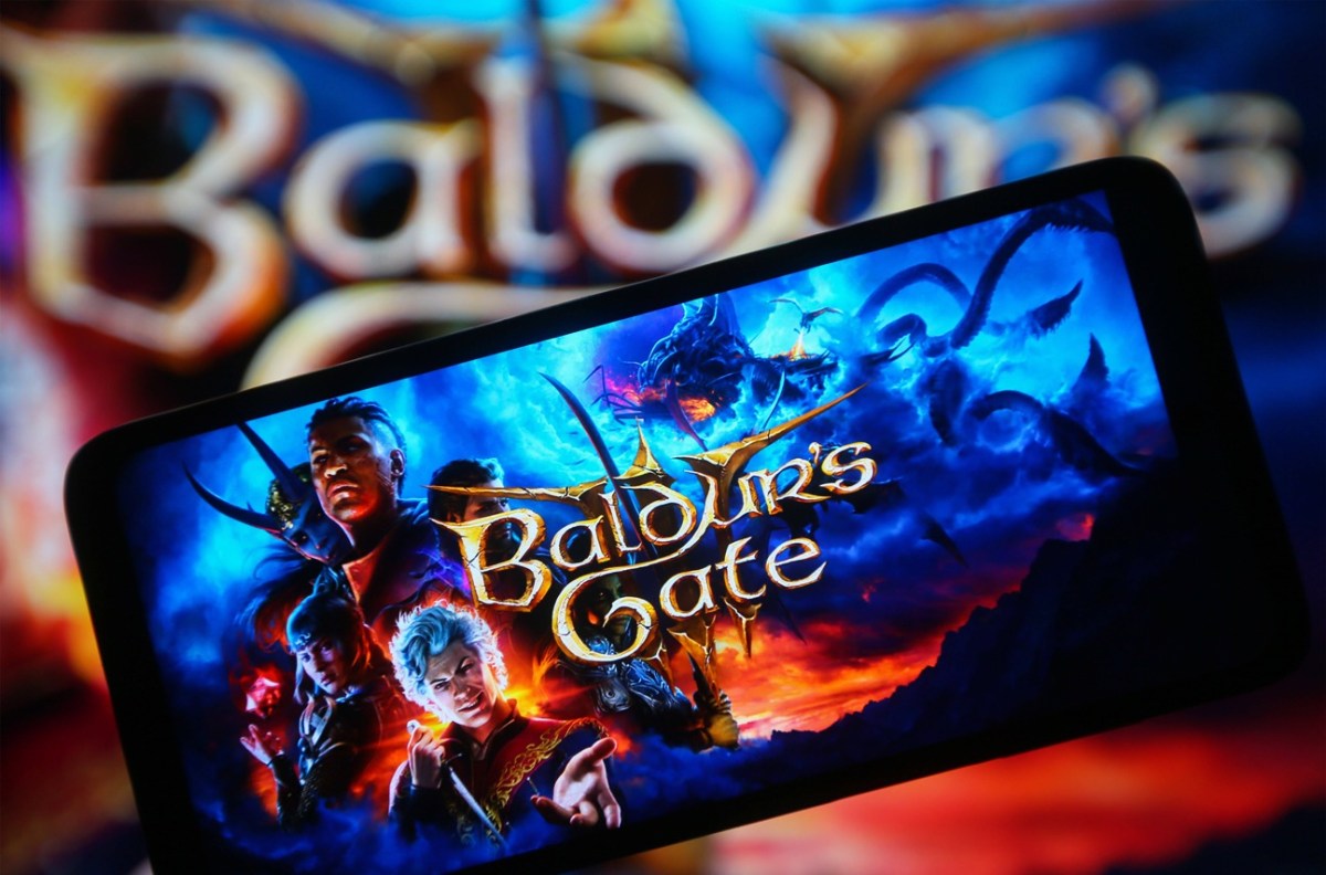 Baldur's Gate-Logo auf einem Smartphone