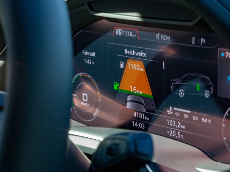 Reichweitenanzeige in einem Elektroauto