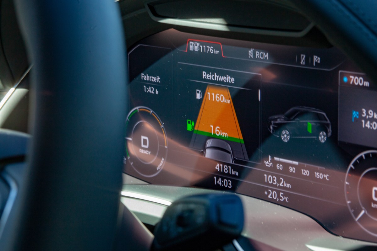 Reichweitenanzeige in einem Elektroauto