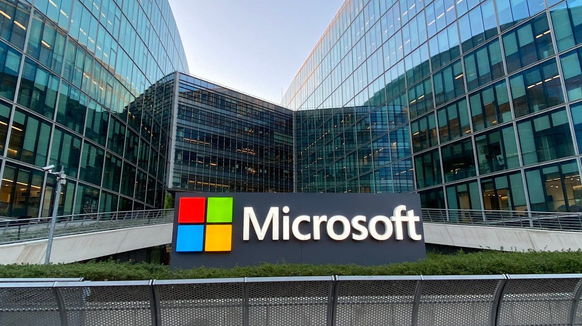 Außenansicht des Microsoft Hauptquartiers in Frankreich.