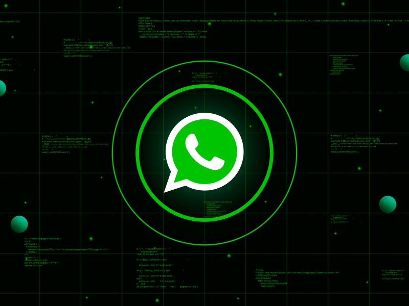 WhatsApp-Logo vor dunklem Hintergrund