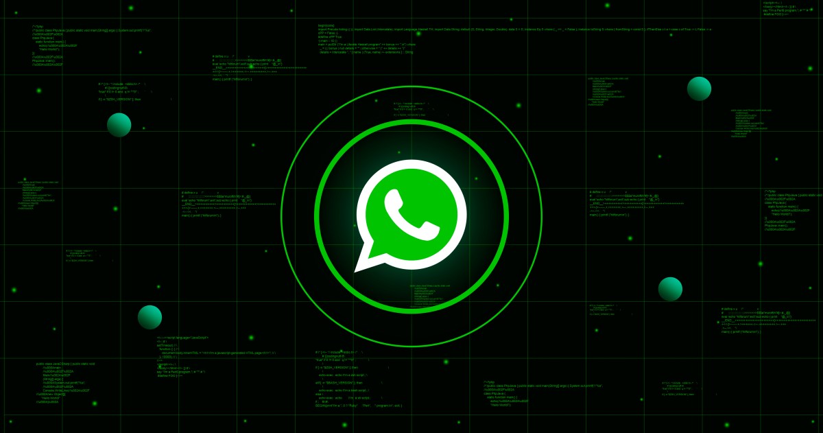 WhatsApp-Logo vor dunklem Hintergrund