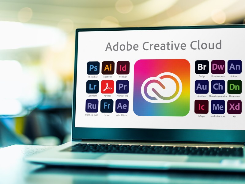 Adobe-Angebot auf einem Laptop