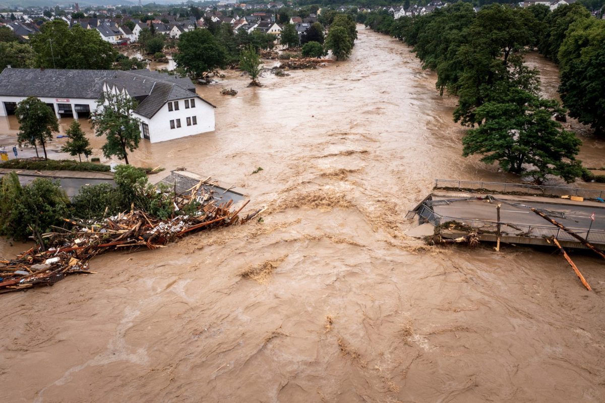 Zerstörerisches Hochwasser im Ahrtal, 2021.