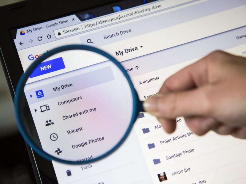 Ein Account bei Google Drive wird unter die Lupe genommen.