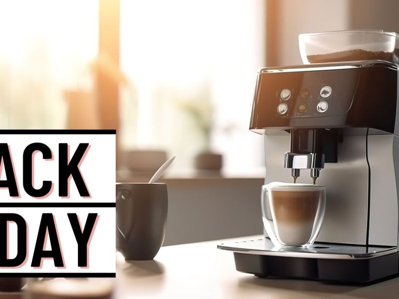 Kaffeemaschine daneben Black Friday Banner