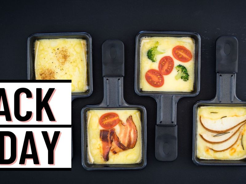 Raclette Set und Black Friday Banner