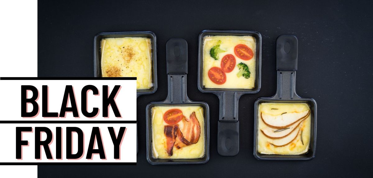 Raclette Set und Black Friday Banner