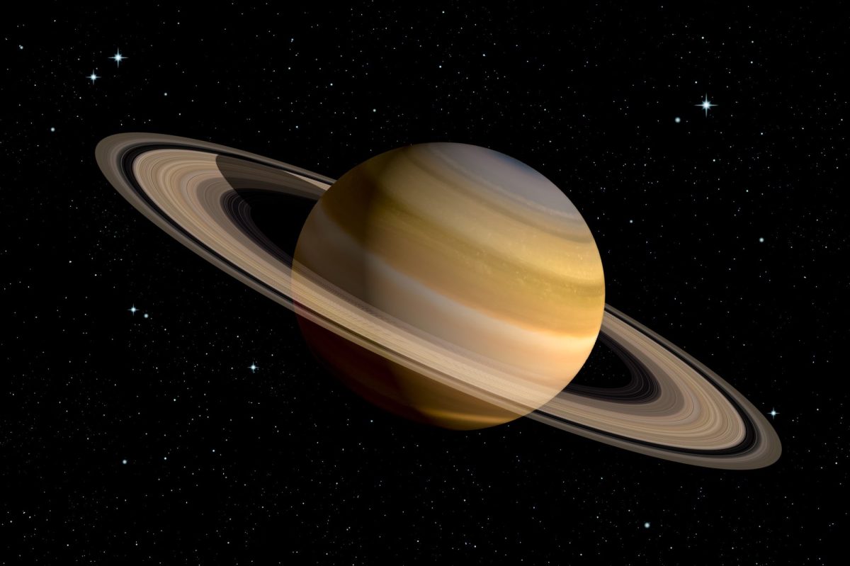 Darstellung des Planeten Saturn mit seinen Ringen.