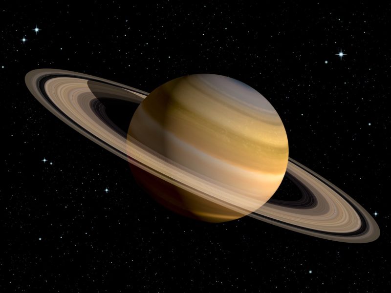 Darstellung des Planeten Saturn mit seinen Ringen.