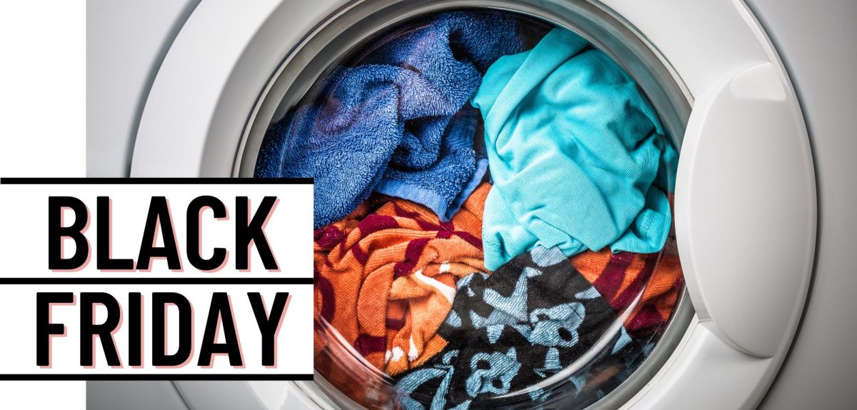 Waschmaschine von Black Friday-Logo