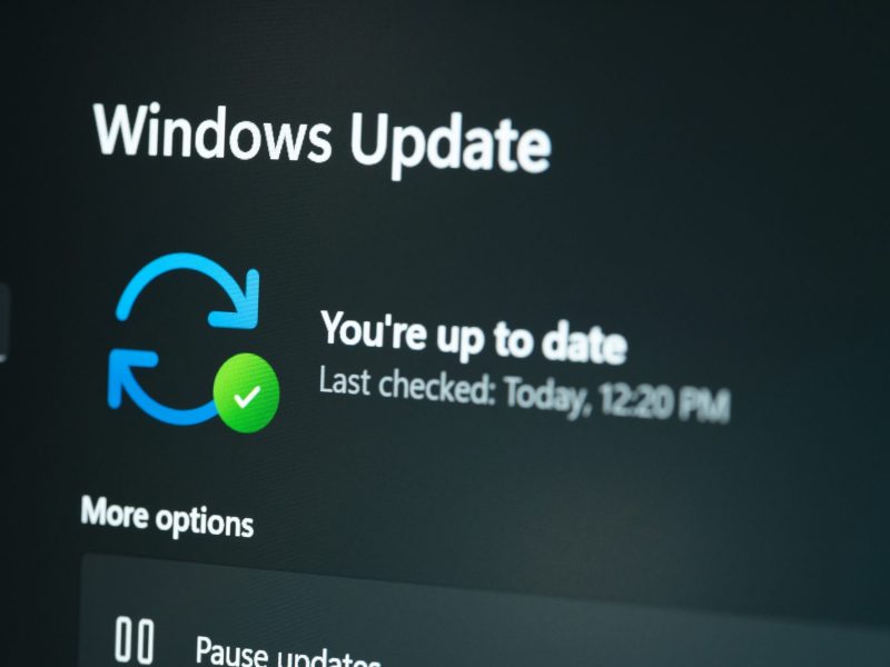 Anzeige eines vollendeten Windows 10 Update.