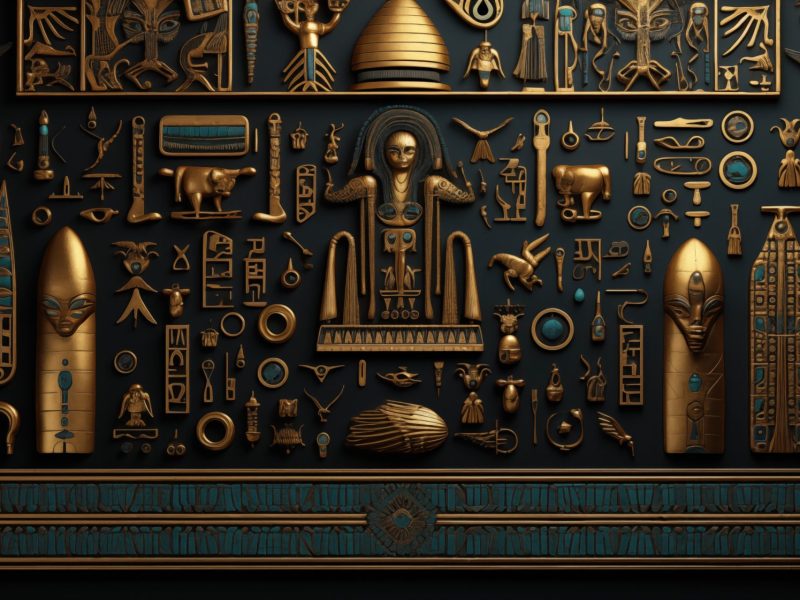KI-generierte altägyptische Hieroglyphen