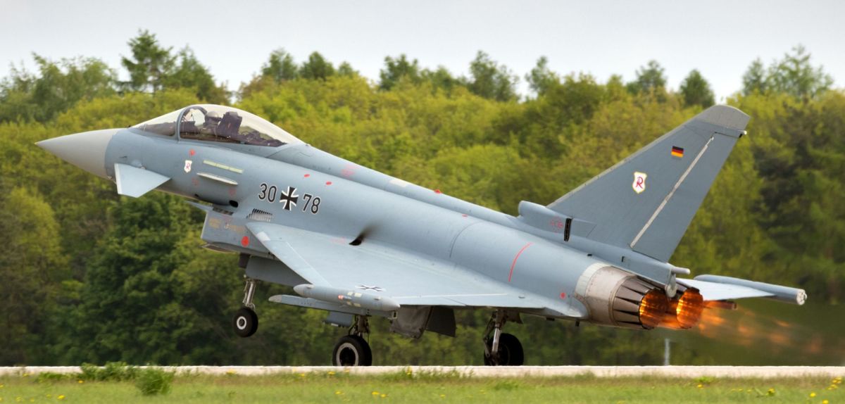 Ein in Deutschland aktiver Eurofighter.