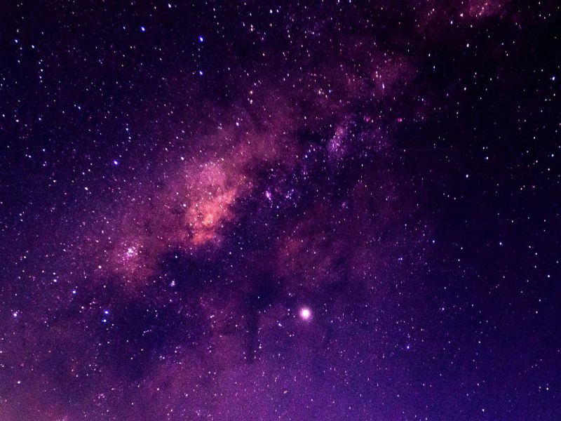 Foto des Sternenhimmels mit der sichtbaren Milchstraße.