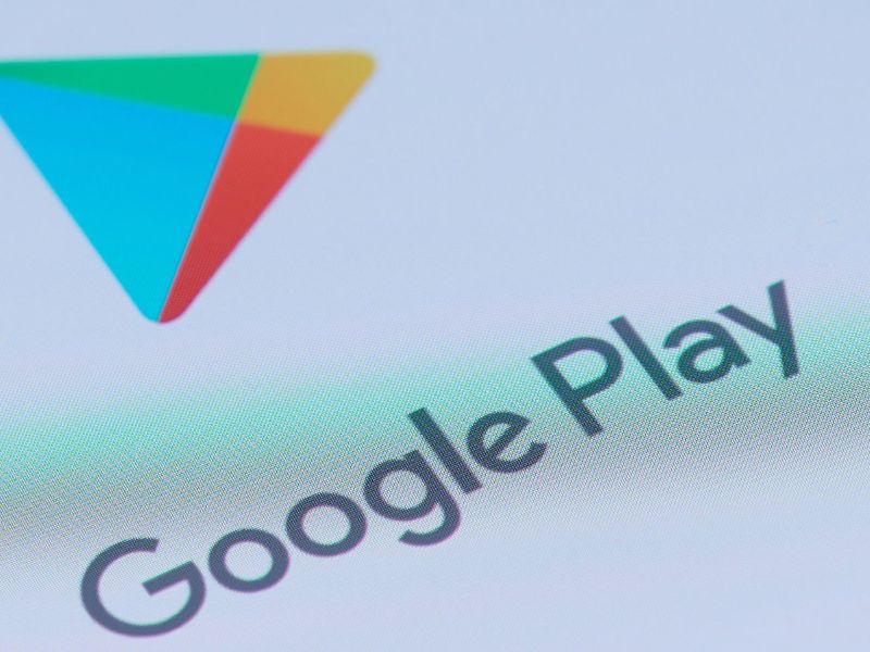 Logo von Google Play auf einem Bildschirm