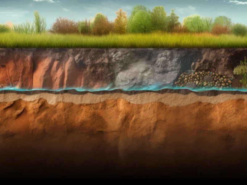 Illustration des Grundwassers unter der Erde