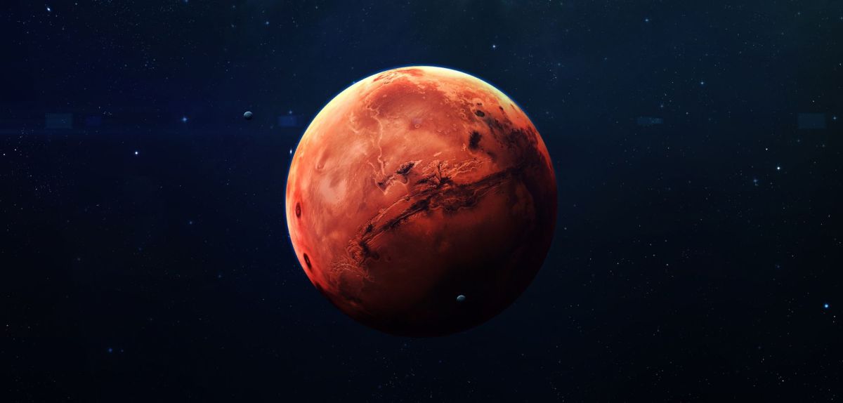 Digitale Darstellung des Mars.