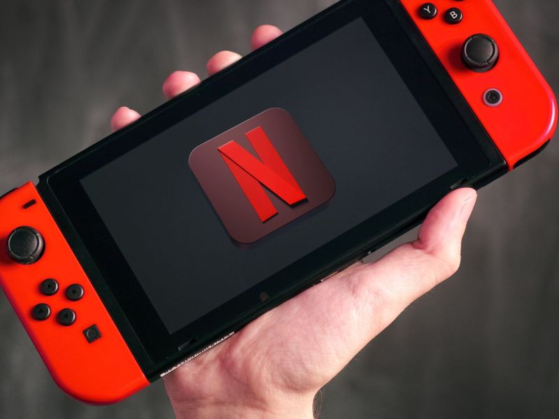 Netflix Logo auf der Nintendo Switch